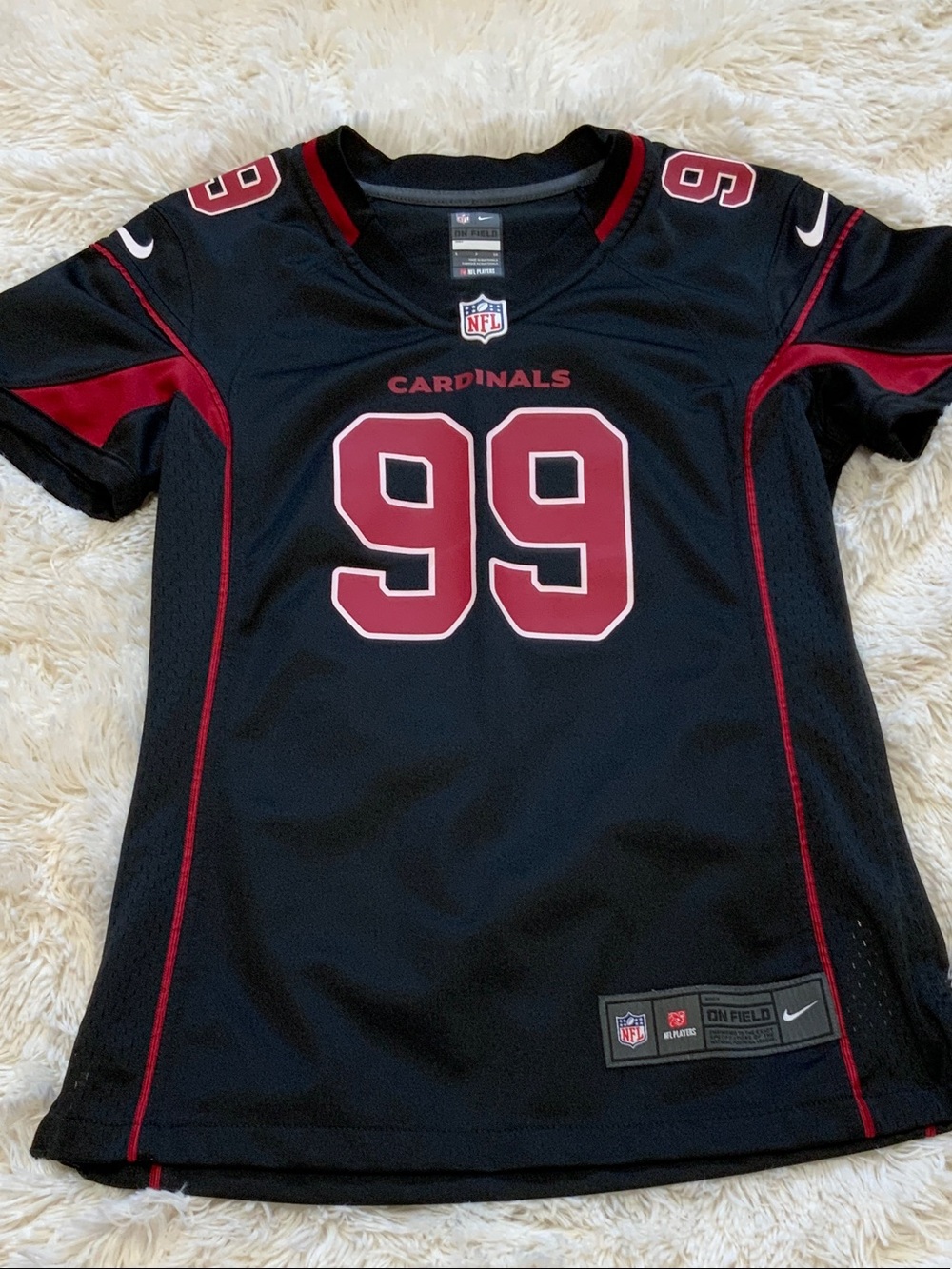 Nike Cardinals #99 Black and Cardinal Football Jersey